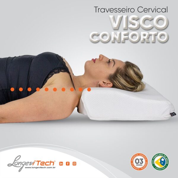 Travesseiro Cervical Visco Conforto Longevitech