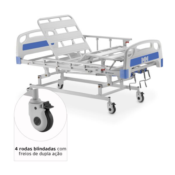 Cama Hospitalar 3 Movimentos Manual DX3 200 Kg Dellamed