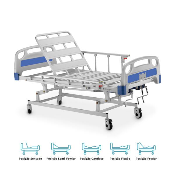 Cama Hospitalar 3 Movimentos Manual DX3 200 Kg Dellamed - Image 8